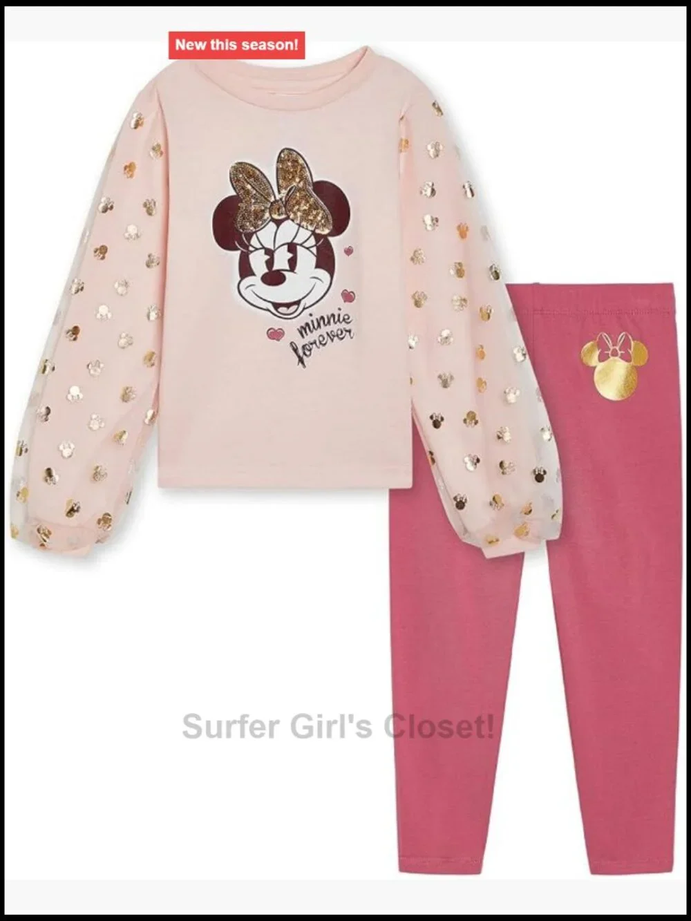 Minnie Mouse Peplum Tee & Leggings Outfit Set